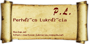 Perhócs Lukrécia névjegykártya
